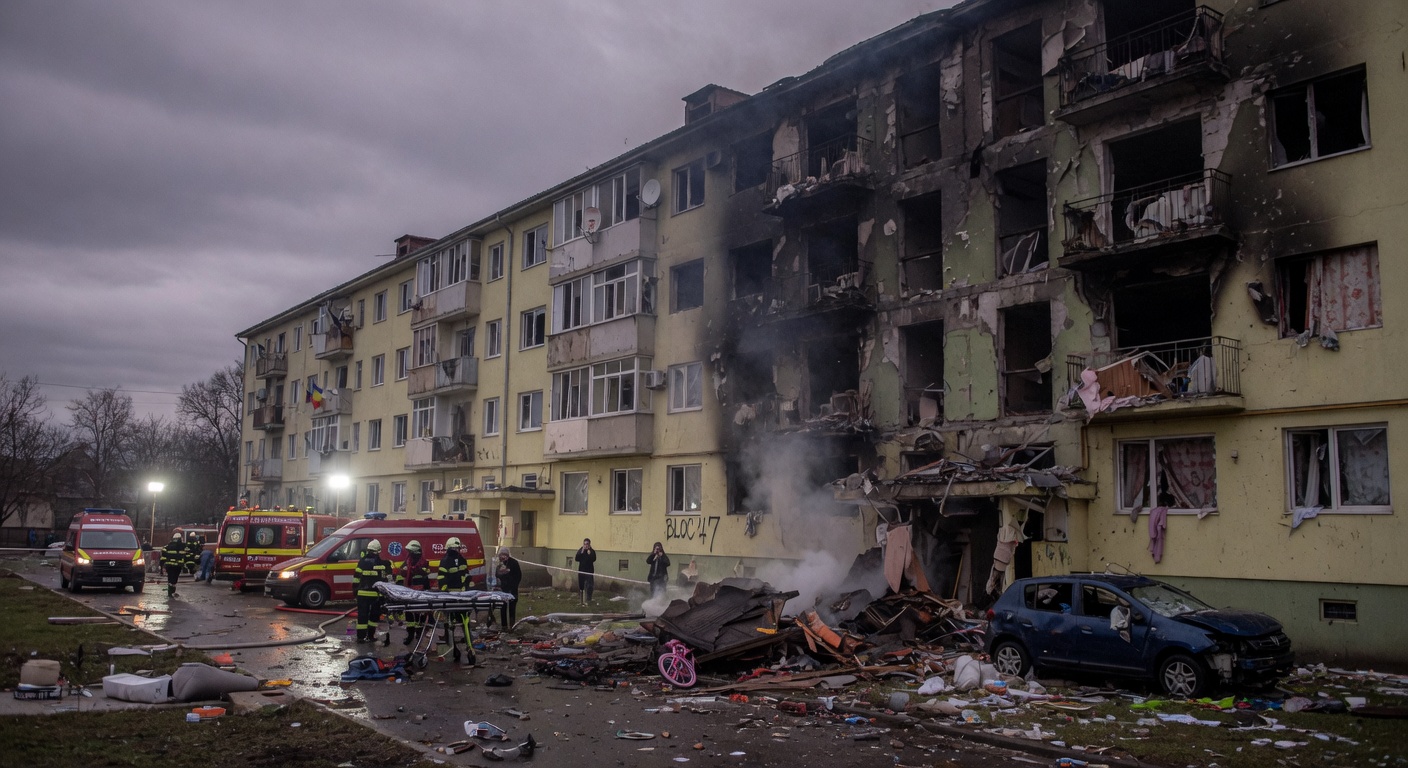 Russian Drone Hits Romanian Apartment Block in Galati